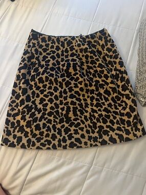 Vintage early 90’s Leooard Print A-Line Mini Skirt - Tan/Black